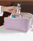 Waterproof Portable Large Capacity Cosmetic Leather Makeup Bag