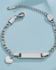 Korean Stainless Steel Curved Bracelet - love locket in blue background