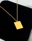 18k Gold Plated Chain Necklace for Women over a black cusion