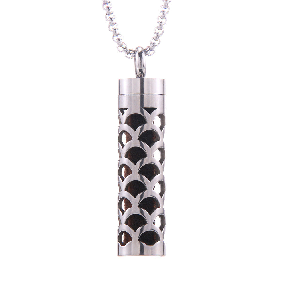 Brown Cylinder Pendant Necklace for Women