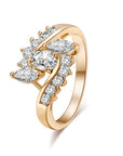 8k real gold plated white gold zircon crystal ring