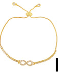 18K Gold Zircon Bracelets - infinity pendant