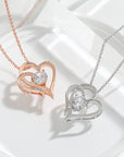 Two Zircon Double Love Necklaces