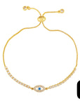 18K Gold Zircon Bracelets - eye pendant