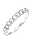 S925 Silver Twist Chain Bracelet for Women in white background