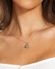 Girl wearing S925 Sterling Silver Christmas Necklace