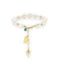 Natural Zircon Pearl Bracelet for Women in white background