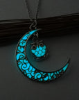 Blue Glowing Silver Plated Necklace for Women over sticks