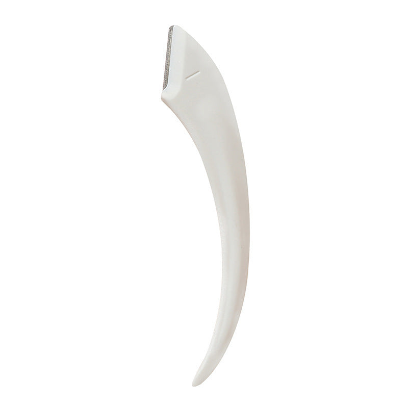 Curved Moon Eyebrow Trimming Knife With Comb - White Extension