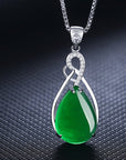 925 Silver Green Stone Necklace