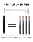 4 In 1 Makeup Waterproof Long Lasting Lipliner Pencil with efficiency