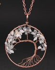 Grey Pendant of Tree of Life Nature Necklace