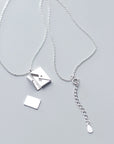 Silver colored Love Letter Envelope Necklace for Women