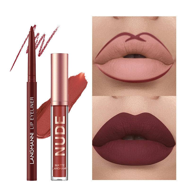 6-Piece Lip Liner and Liquid Lipstick Set with Two Lips