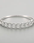 S925 Silver Twist Chain Bracelet for Women in gray background