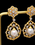 Light Luxury 925 Silver Gold Bead Earrings