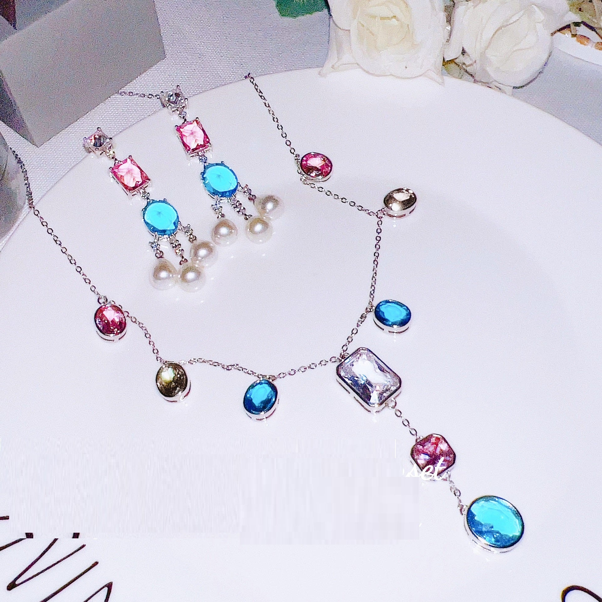 Full Set of Multi Gemstone Necklace for Women