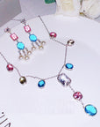 Full Set of Multi Gemstone Necklace for Women