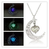 Three different colored Glowing Silver Plated Necklaces