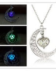 Three different colored Glowing Silver Plated Necklaces