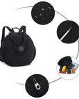 Black Round Bags Women Fashion Large Capacity Multifunctional Backpack Shoulder Bag Handbag