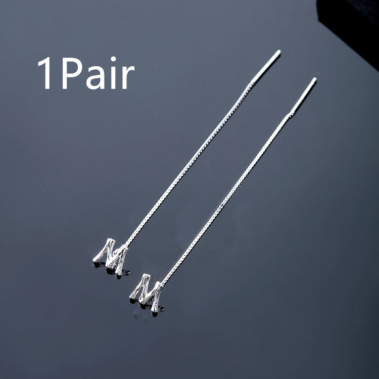 925 Sterling Silver 26 Letters Drop Earrings For Women