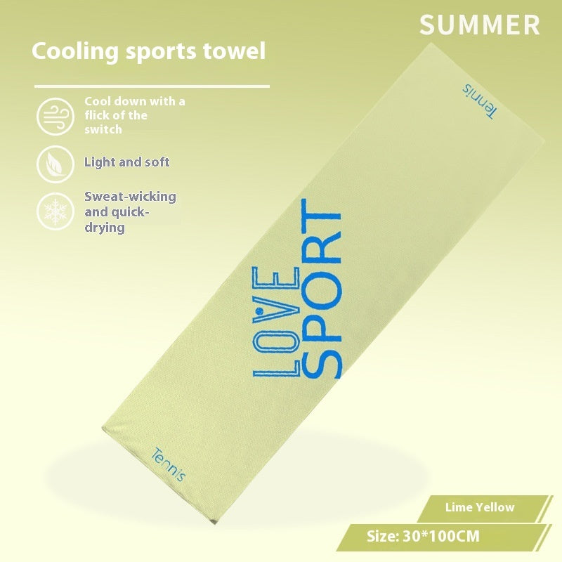 Lime Yellow Outdoor Sports Sweat-absorbent Breathable Towel