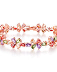 Rose Gold Colorful Zircon Bracelet for Women