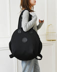 Black Round Bags Women Fashion Large Capacity Multifunctional Backpack Shoulder Bag Handbag