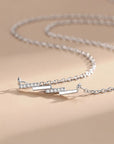 S925 Sterling Silver Wave Pendant Necklace for woman