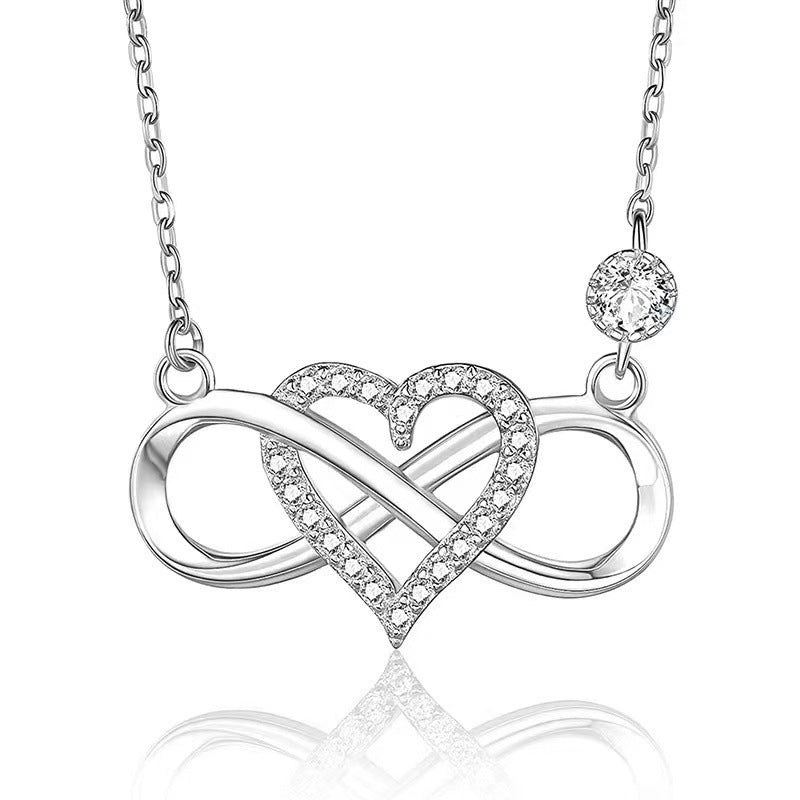 S925 Sterling Silver Infinite Heart Necklace for Women