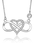 S925 Sterling Silver Infinite Heart Necklace for Women