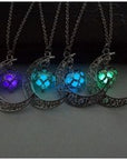 Four different colored Glowing Silver Plated Necklaces