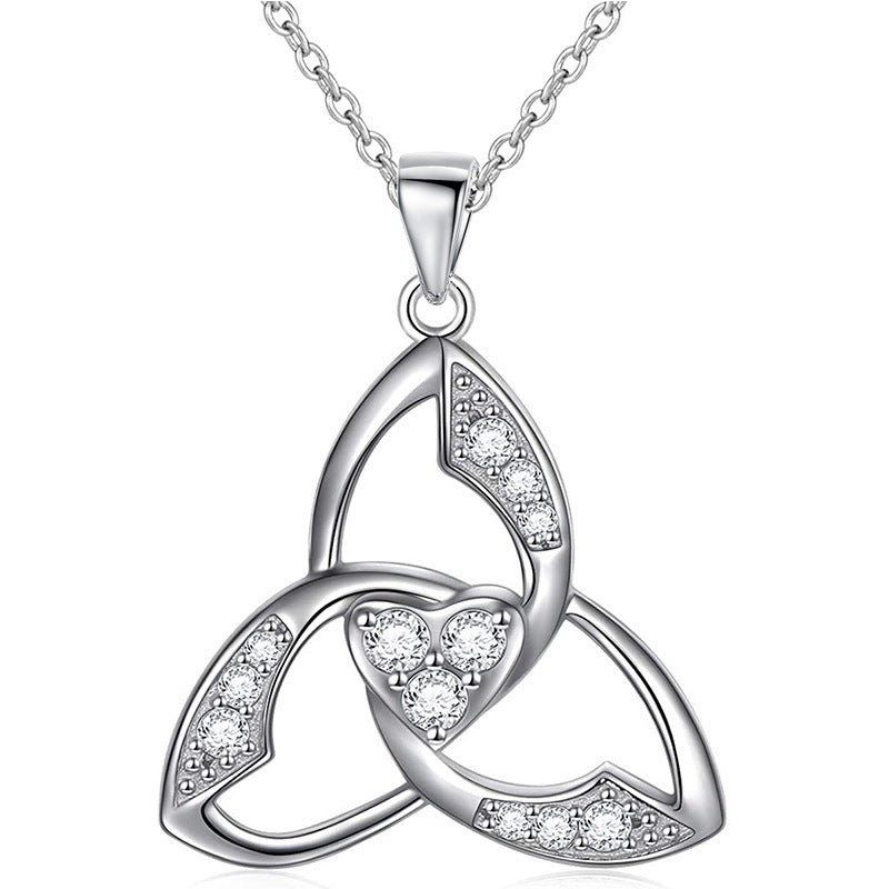 925 Silver Women&#39;s Triangle Pendant Necklace