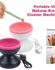 Portable Automatic Electric Makeup Brush Cleaner Machine Before after images