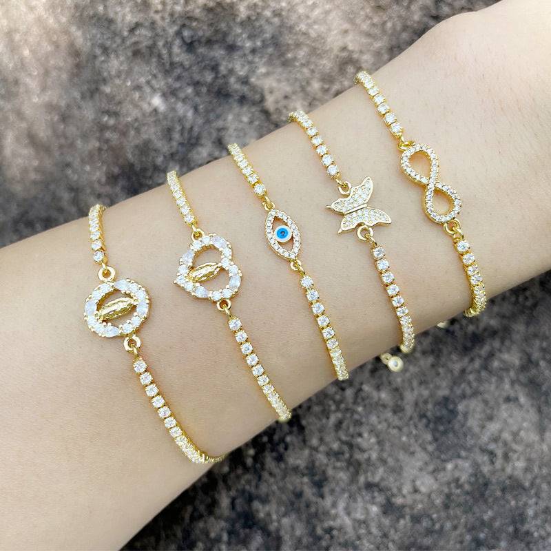 18K Gold Zircon Bracelets for Women