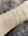 18K Gold Zircon Bracelets for Women