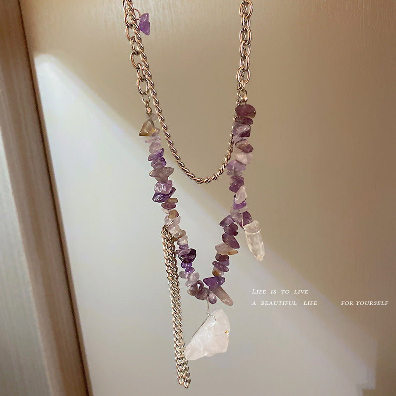 Korean Purple Stone Necklace