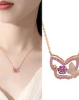 Girl wearing Sterling Silver Butterfly Chain Necklace