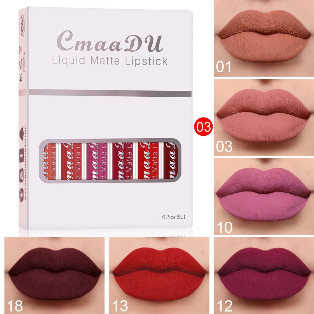 6 Boxes Of Matte Non-stick Cup Waterproof Lipstick No 03