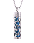 Blue Cylinder Pendant Necklace for Women