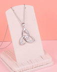 925 Silver Women's Triangle Necklace in Pink Background