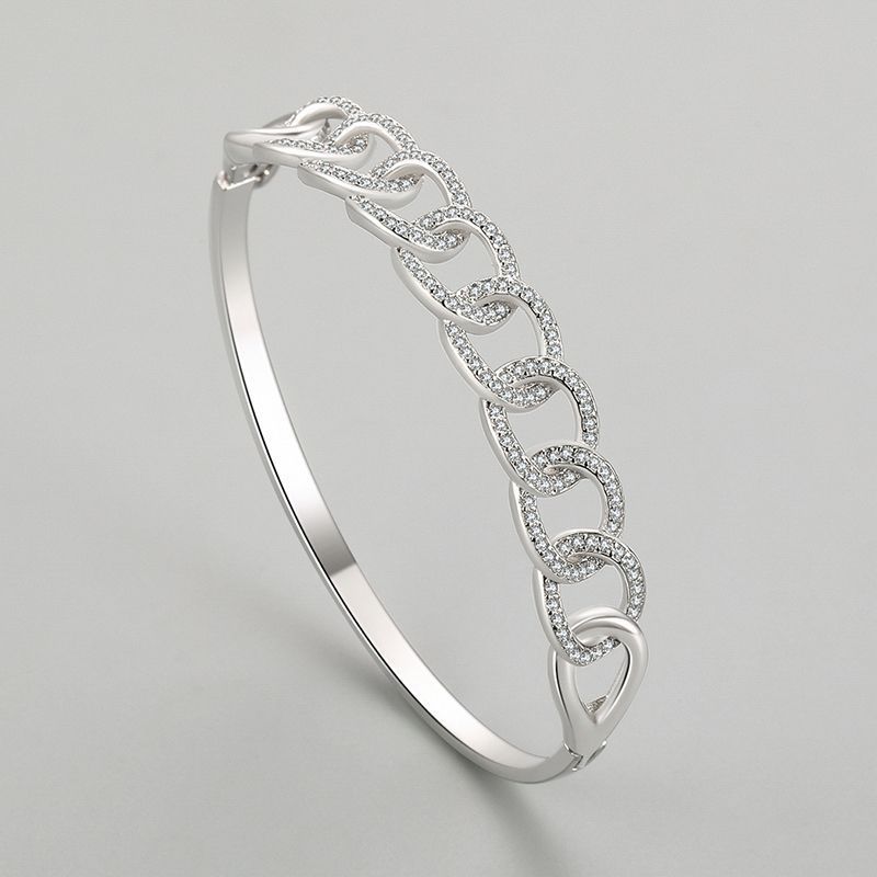 S925 Silver Twist Chain Bracelet for Women