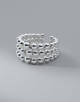 Three Layer Round Bead Ring Hollowed Out Bracelet