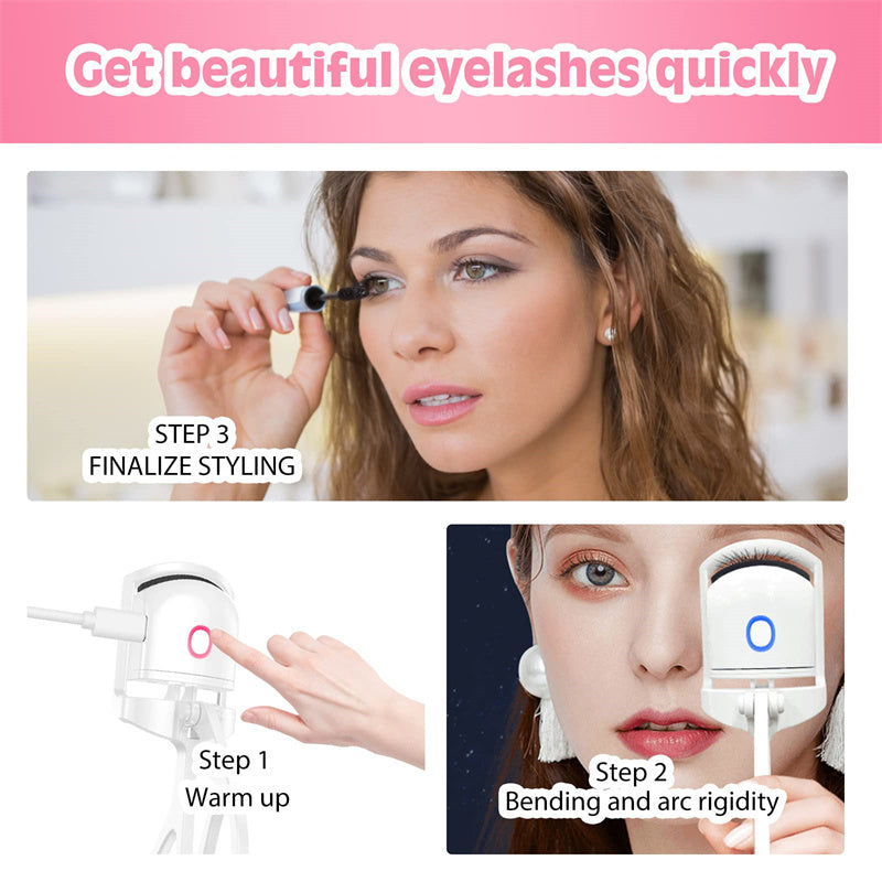 Electric Temperature Control Mini Eyelash Curler Using Steps