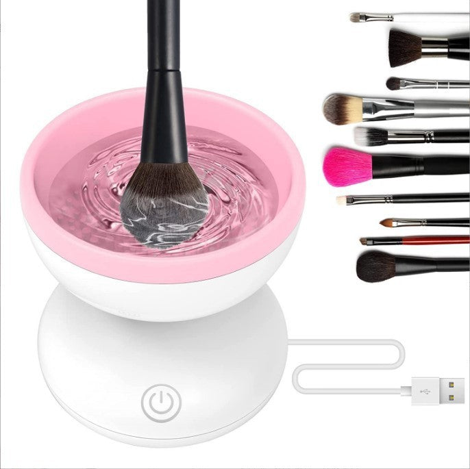 Portable Automatic Electric Makeup Brush Cleaner Machine Pink Models