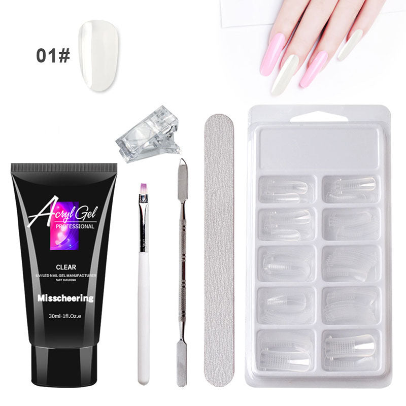 Quick Model Painless Crystal Gel Set with Primer - White Nails