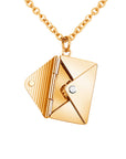 Gold opened Love Letter Envelope Necklace for Women