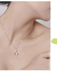 Girl wearing Zircon Fire Phoenix Necklace for Women