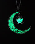 Beautiful Green Glowing Silver Plated Necklace for Women